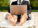 Businessman on the beach
